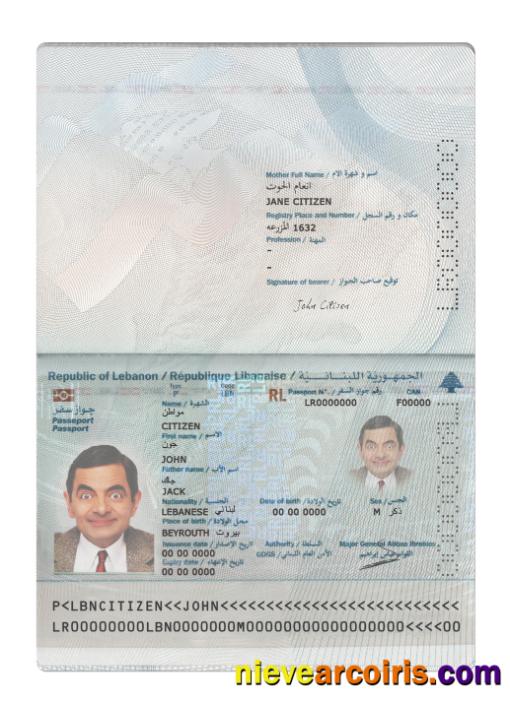 Lebanon passport 2022-present